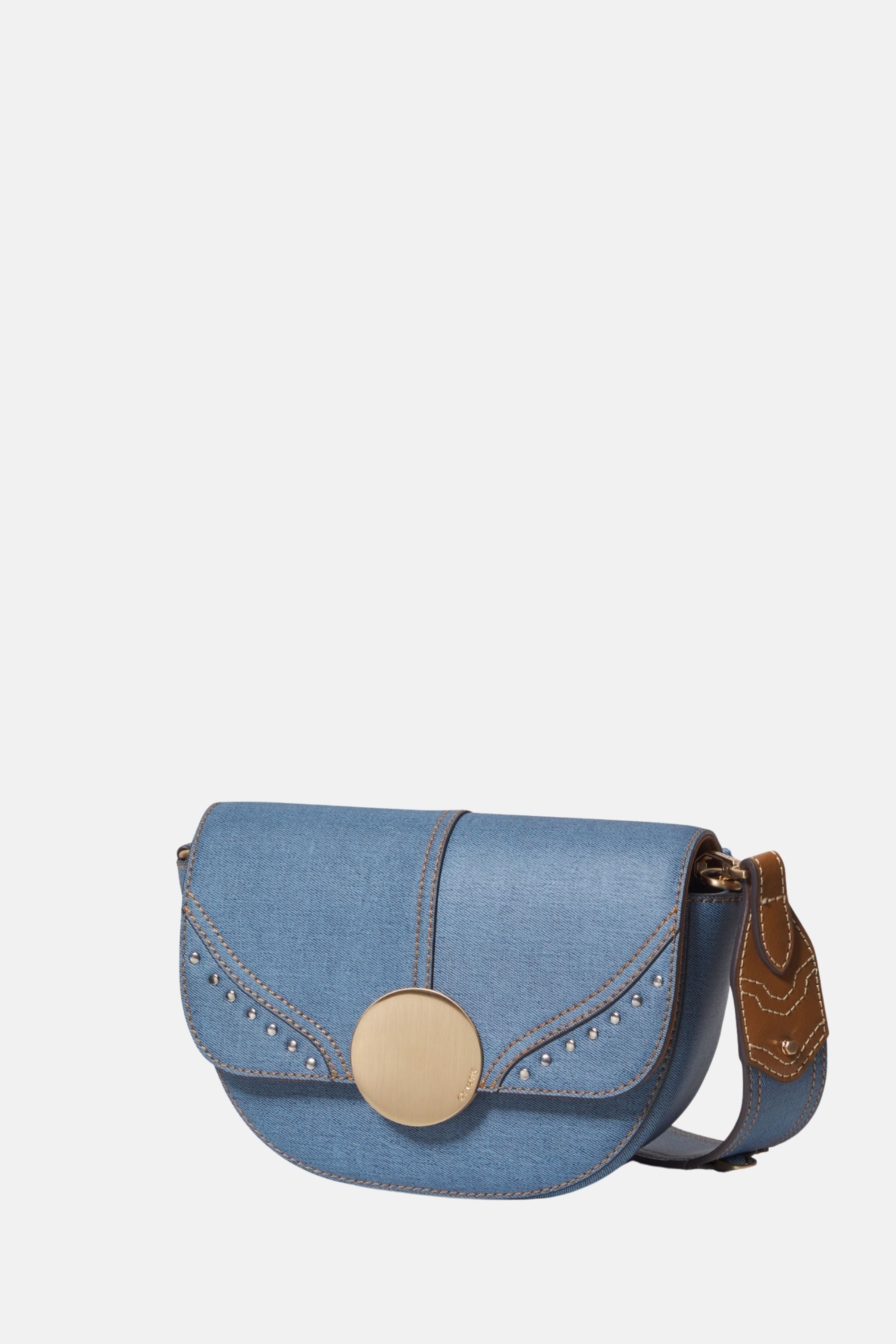Oryany - Lottie Saddle Crossbody Small Handbags - Denim Leather