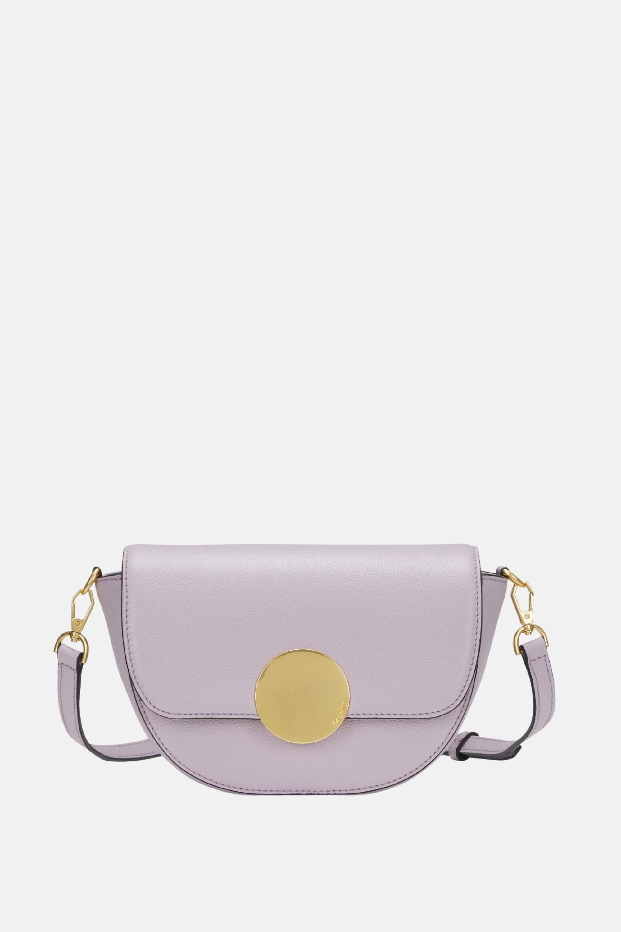 Oryany - Lottie Saddle Crossbody Small Handbags - Stock Purple Leather
