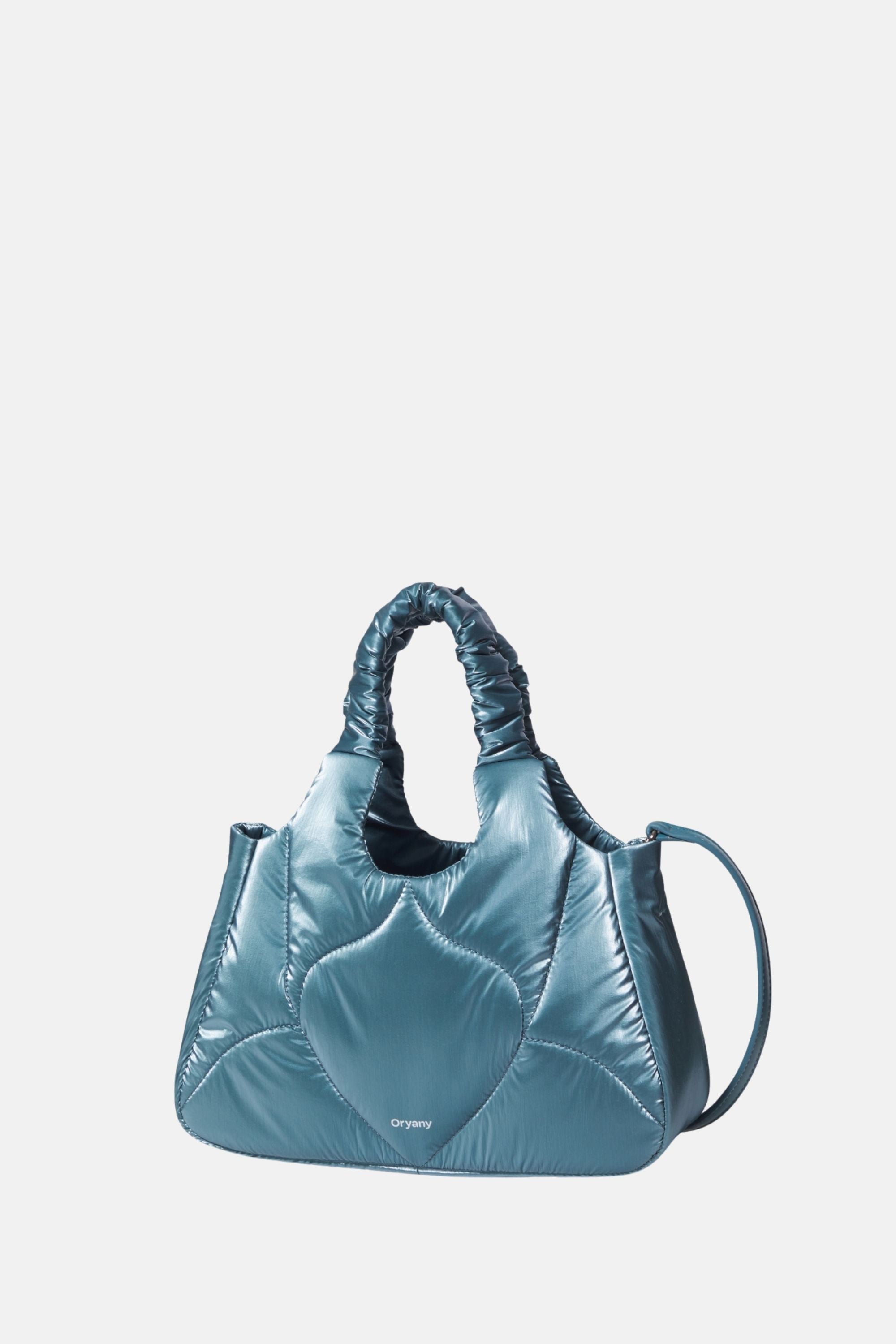 Oryany - Half Moroccan Padding Crossbody Medium Satchel Handbags - Blue Silver