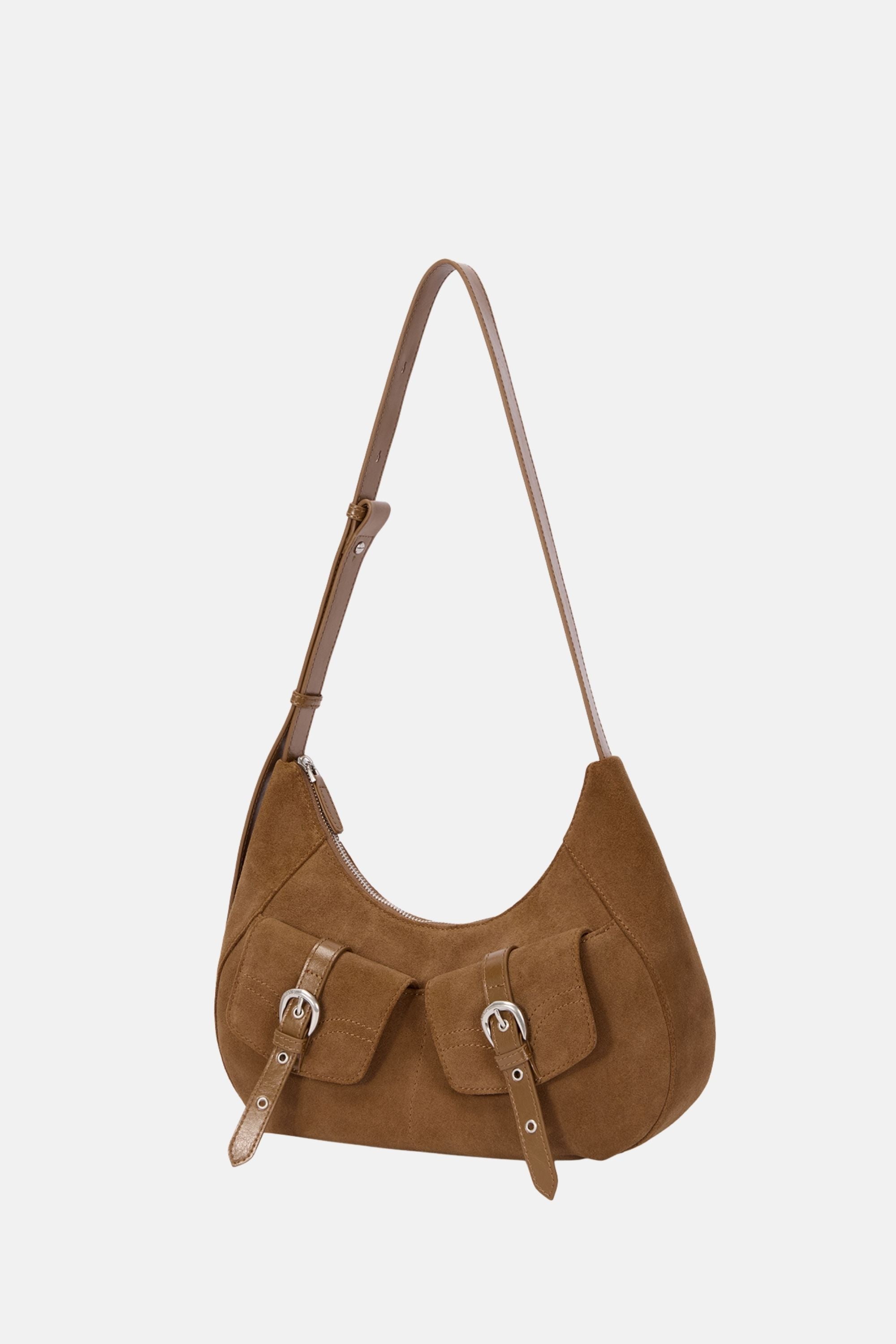 Oryany - Rodeo Shoulder - Medium Shoulder Bag - Camel Brown Suede