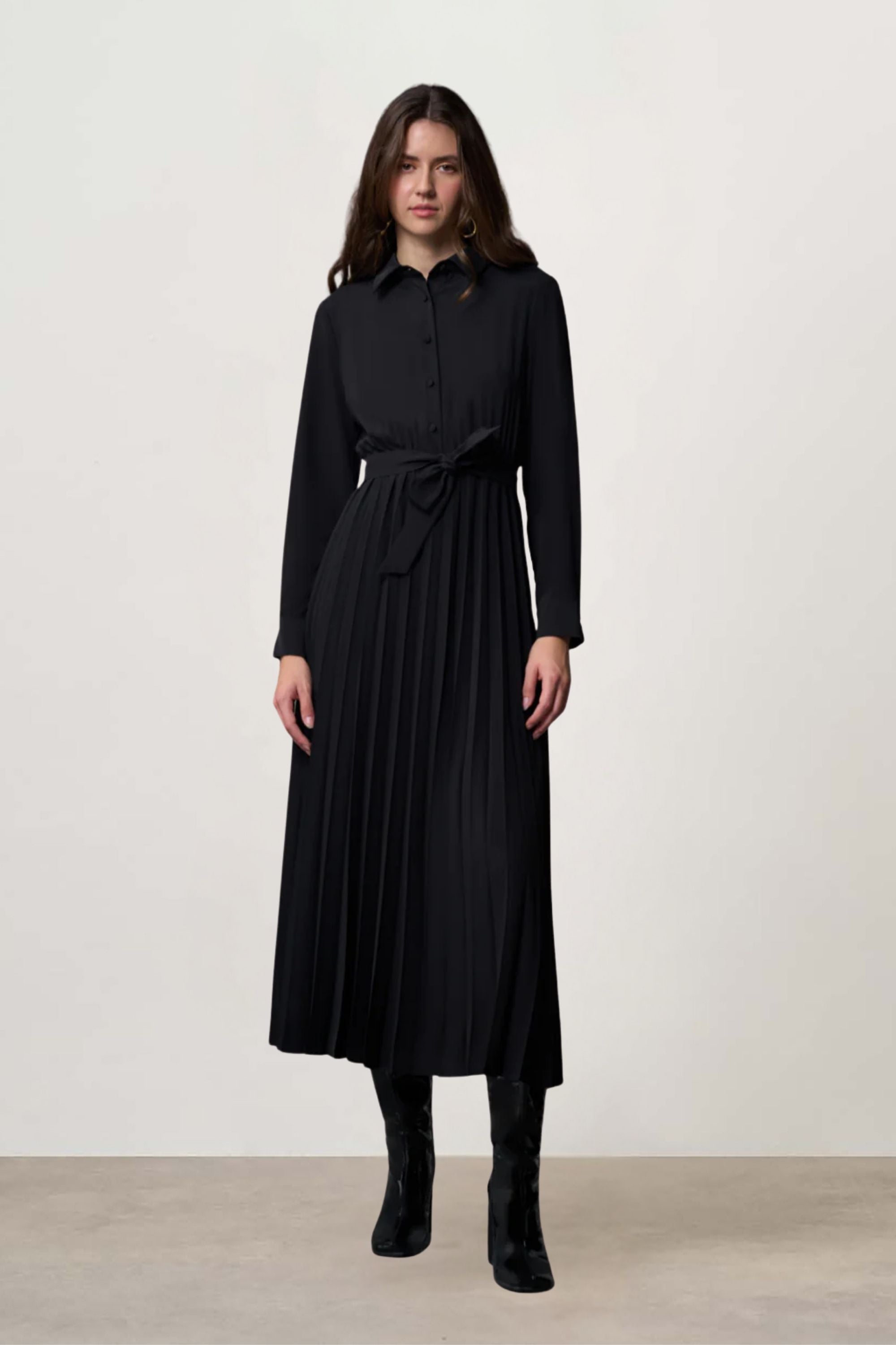 Mizalle Shirt Dress With Pleated Skirt