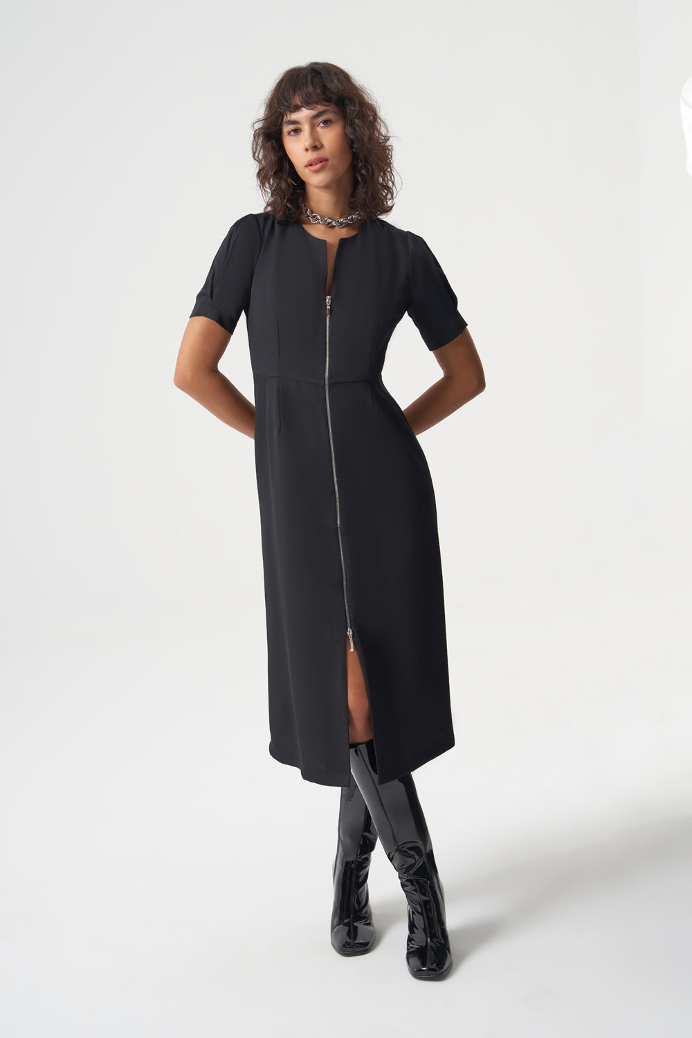Mizalle Woven Zipper Dress Apparel